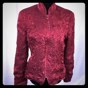 Victor Costa Burgundy Long Sleeve Jacket